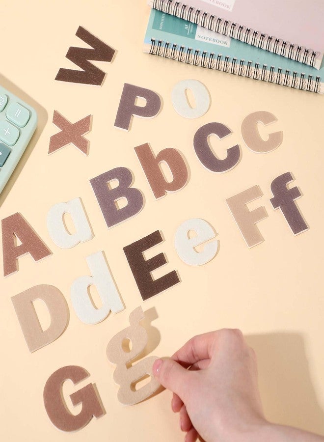 Breling 310 Pieces Felt Letter Christmas Bulletin Board Letters Sticker with Number 2" Bulk Self Adhesive ABC Upper Lowercase Sticky Letter for Xmas Gift Bulletin Board Classroom(Brown Color) - Image 5